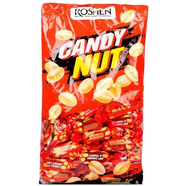 شکلات کندی نات کاراملی با مغز بادام زمینی روشن - gandomnuts گرگان