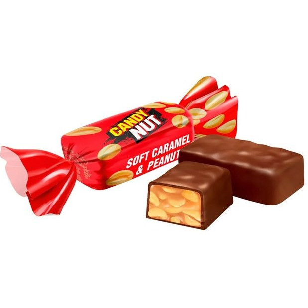 شکلات کندی نات کاراملی با مغز بادام زمینی روشن